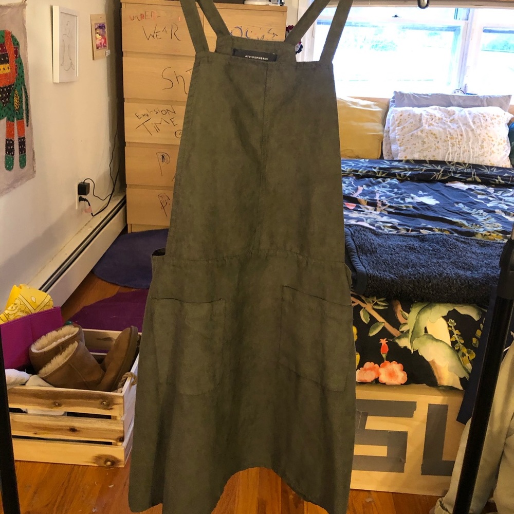 Green overall dress